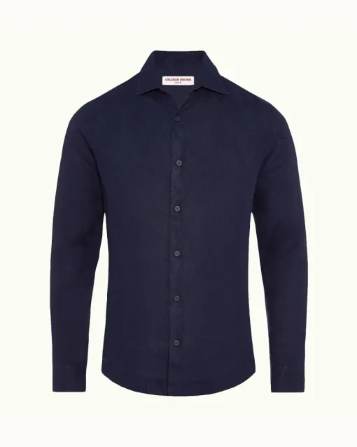 Orlebar Brown Giles Linen NAVY Shop