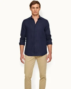 Orlebar Brown Giles Linen NAVY Shop