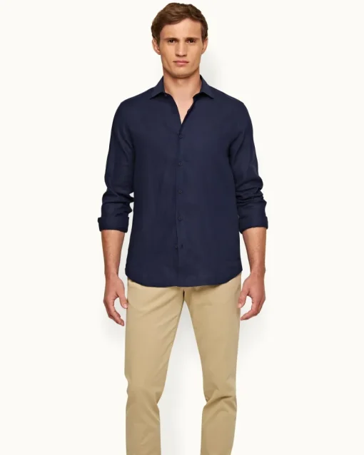 Orlebar Brown Giles Linen NAVY Shop
