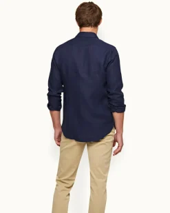 Orlebar Brown Giles Linen NAVY Shop