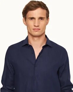 Orlebar Brown Giles Linen NAVY Shop