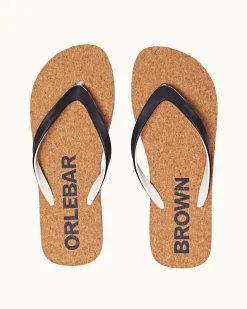 Orlebar Brown Haston Cork NAVY/ORANGE Discount
