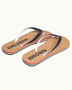 Orlebar Brown Haston Cork NAVY/ORANGE Discount
