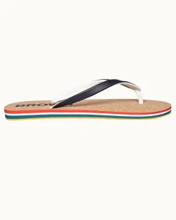 Orlebar Brown Haston Cork NAVY/ORANGE Discount