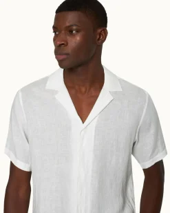 Orlebar Brown Maitan Linen WHITE Cheap